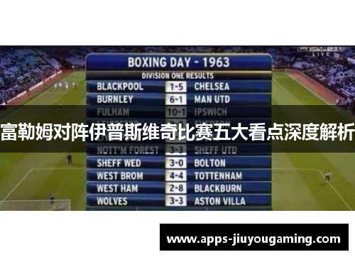 富勒姆对阵伊普斯维奇比赛五大看点深度解析